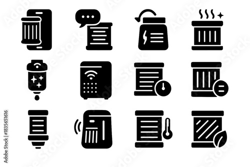 Vector purifier led quality replacement air bio cleaning filter icon schedule smart