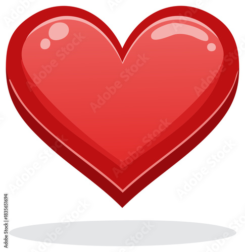 Layered Red Heart Shape with Glossy Finish for Love, Valentine's Day, Romance, and Health
