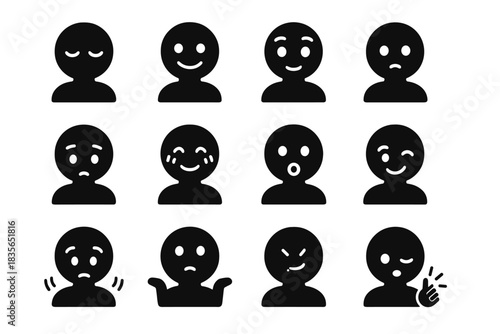 Snap icons blush vector eyes shake nod clapping animated head emotion icon