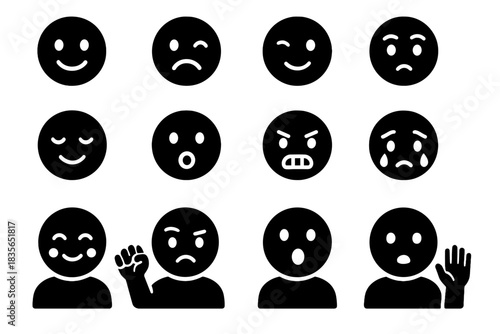 Icon emotion clenched open avatar eyes icons smiling teeth face eyebrows eye