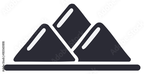 Minimalist mountain range icon simple graphic logo for adventure and travel