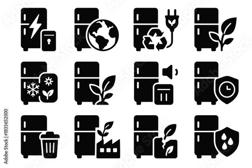 Eco materials energy efficiency biodegradable lifespan friendly vector carbon sustainable design icon