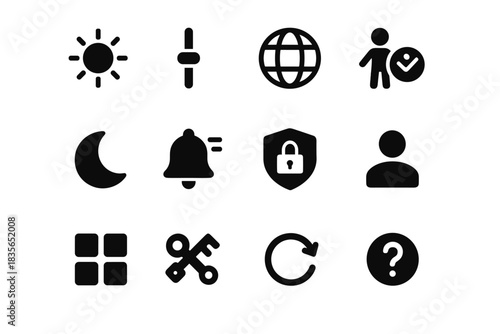 Shortcut control brightness notification menu selector ar vector volume icon user toggle