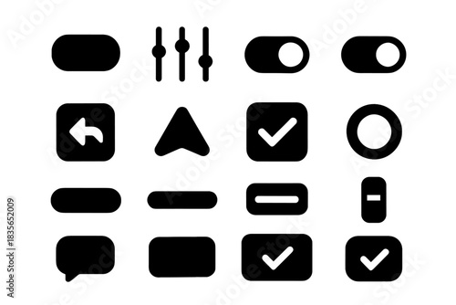 Dropdowns buttons scrollbars sliders input toggles modern tooltips icons interface icon vector