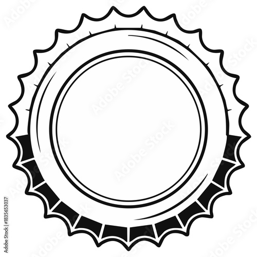 Classic Metal Bottle Cap Outline Design Simple Graphic Element