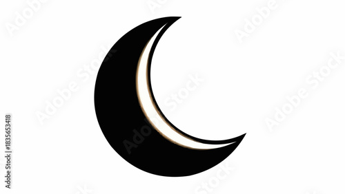 A crescent moon symbol against a simple background, evoking a sense of tranquility. It's often associated with night, dreams, and mystery