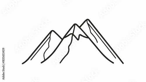 A simple yet majestic line art of three mountain peaks, perfectly capturing the essence of the great outdoors. 