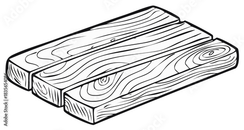 Three Wooden Planks Laid Together Showing Grain Texture