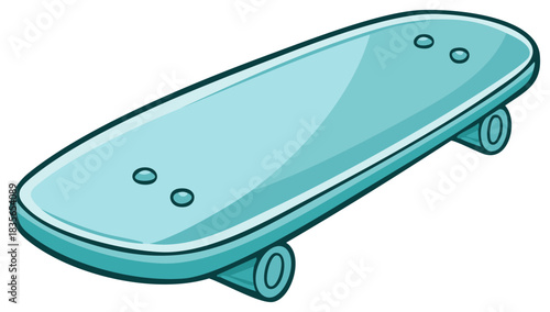 Cartoon style skateboard illustration, isolated on white background