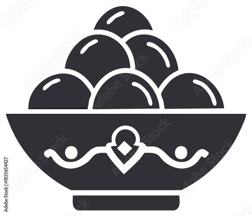 Iconic Dessert Bowl Filled with Sweet Balls Ready to Serve to Guests at Event