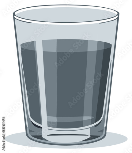 Glass of Dark Liquid Simple Minimalist Illustration