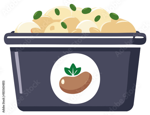 Bowl of dumplings with green garnish, nutritious vegan meal for healthy eating, gluten free ingredient food