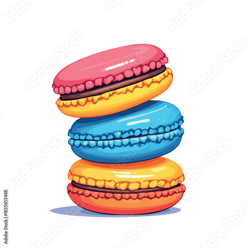 Vsai colorful macarons stack creating sweet baked dessert food