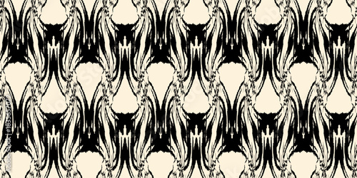 Seamless ethnic Ikat pattern in tribal, folk embroidery, and Mexican style Aztec geometry for Graphic Arts, Carpet Design, Wallpaper, Wrapping, and Clothing.