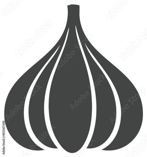 Stylized Garlic Bulb Icon Vector Graphic for Culinary and Healthy Food Design