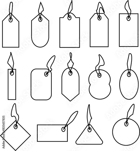 Variety of Outline Price Tag Shapes