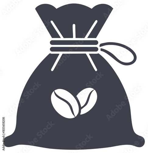 Coffee bean sack icon simple glyph vector graphic for cafe menu