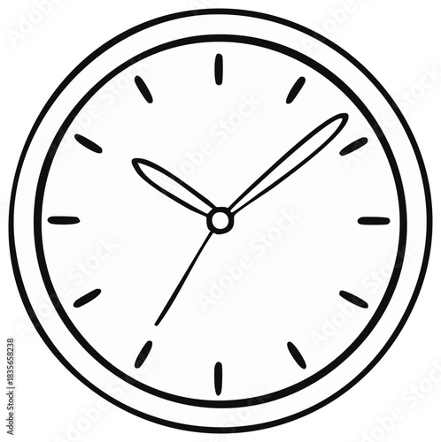 Simple clock illustration with hands showing the time