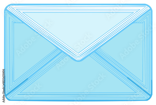 Light blue abstract envelope vector illustration for mail and digital message concepts.