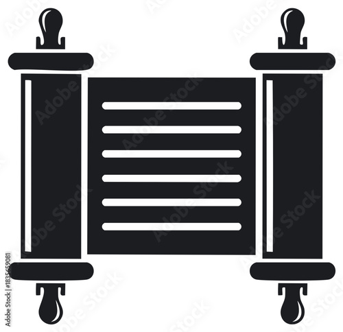 Religious Torah scroll vector icon ancient wisdom and sacred text symbol