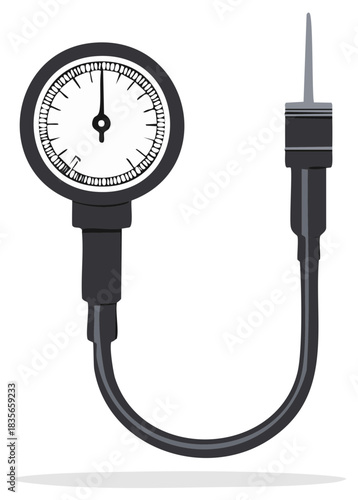 Tire Pressure Gauge Illustration Car Automotive Tool Air Gauge Measuring Inflation
