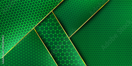Green and gold luxury background. Vector illustration.