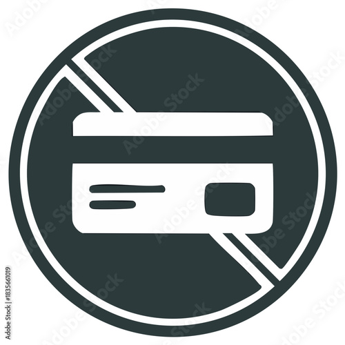 Prohibition Symbol Over Credit Card Icon