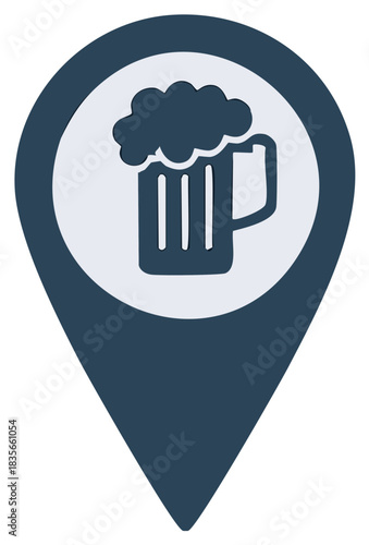 Beer Mug Location Icon Simple Design For Navigation And Entertainment
