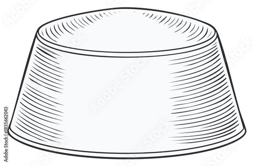 Illustration of fez hat line art ethnic cap Islamic headwear engraved drawing