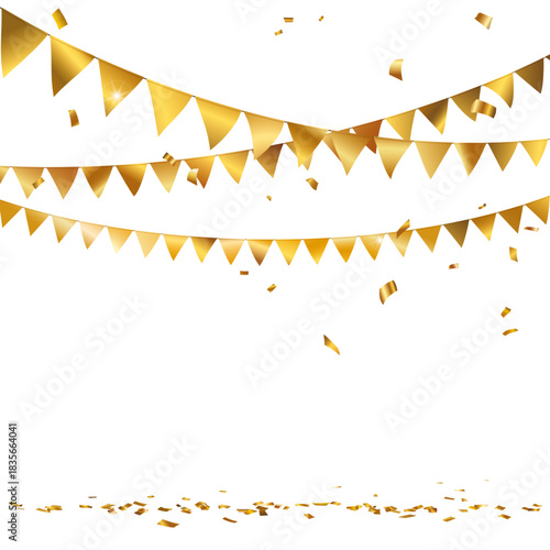 FANIONS AVEC DES CONFETTIS DORÉS