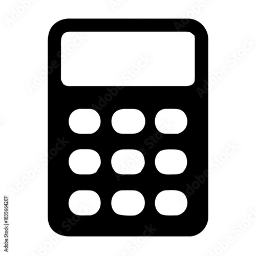 A simple black and white calculator icon, perfect for web design and app development projects