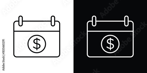 Annuity icons outline drawing. Editable stroke