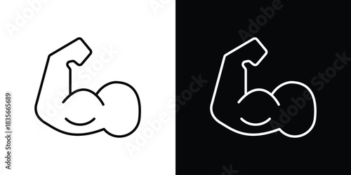 Arm icons outline drawing. Editable stroke