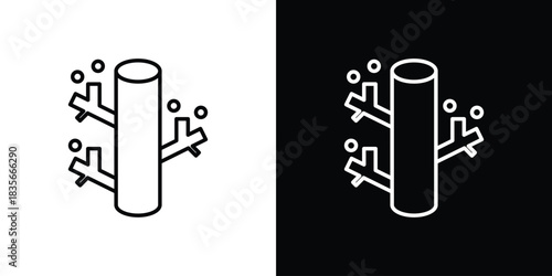 Blood vessel icons outline drawing. Editable stroke