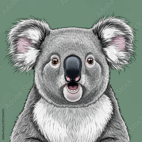 Captivating Portrait of an Adorable Koala with Expressive Eyes and Fluffy Ears.