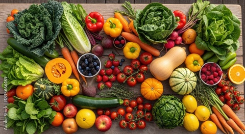 Wallpaper Mural Abundance of Fresh Fruits and Vegetables Harvest Torontodigital.ca