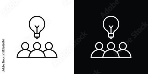 Brainstorm icons outline drawing. Editable stroke