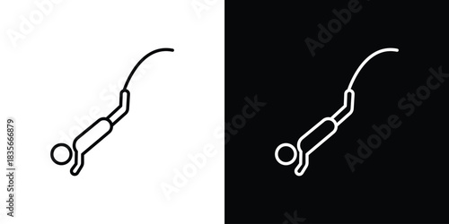 Bungee jumping icons outline drawing. Editable stroke