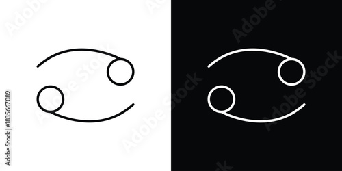 Cancer icons outline drawing. Editable stroke