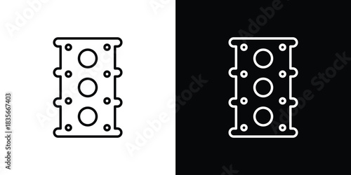 Car gasket icons outline drawing. Editable stroke