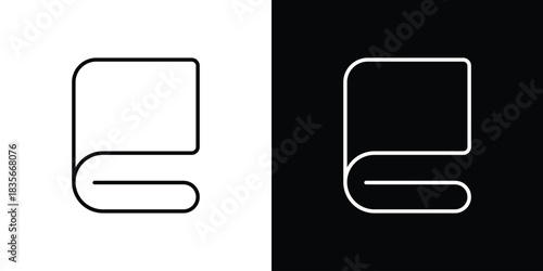 blanket icons outline drawing. Editable stroke