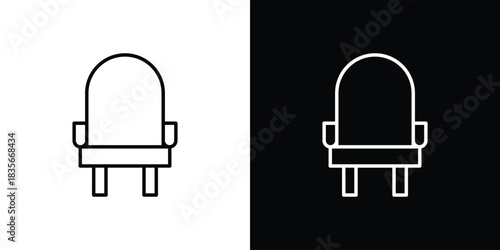 Cinema seat icons outline drawing. Editable stroke
