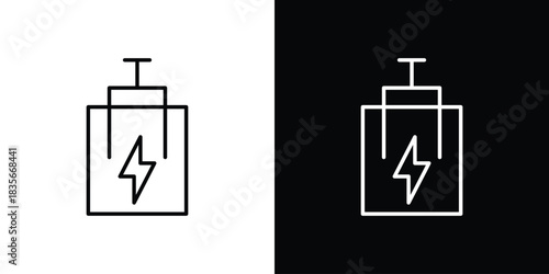 Circuit Breaker icons outline drawing. Editable stroke