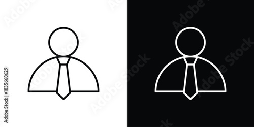 Businessman icons outline drawing. Editable stroke