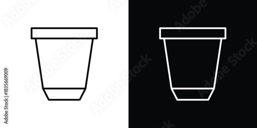 Coffee capsule icons outline drawing. Editable stroke