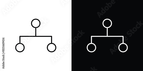 Consolidation icons outline drawing. Editable stroke