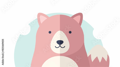 Cute pink bear vector illustration animal graphic design artwork brazil ceara