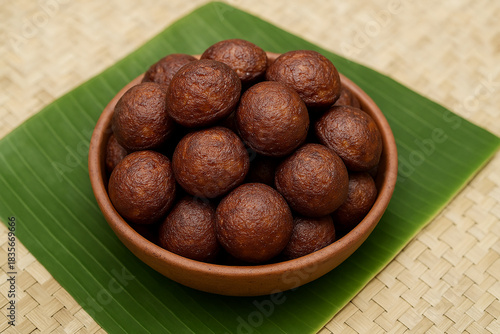 Unniyappam  traditional Kerala snack stock photo 