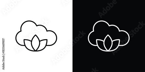 Cotton icons outline drawing. Editable stroke