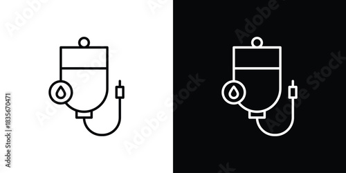 Dialysis icons outline drawing. Editable stroke